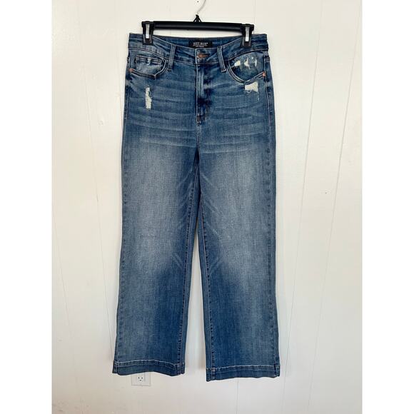 Judy Blue Denim - Judy Blue Wide Leg Medium Wash Blue Jeans Women's 9/29 (Actual 31) XC Fast Ship
